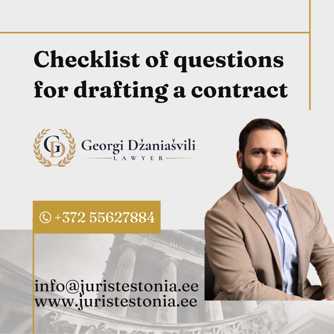 Checklist of questions for drafting a contract